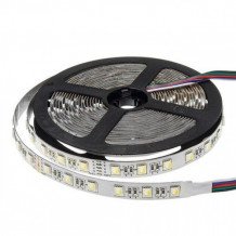 LED szalag , 24 Volt DC , kültéri , 5050 , 60 led/m , 16 W/m , RGBW , 4in1 chip , 12 mm , W=hideg fehér , IP54