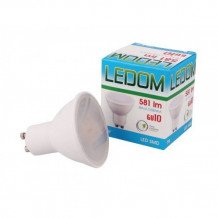 LED lámpa , égő , szpot , GU10 foglalat  , 120° , 7 Watt , meleg fehér , LEDOM