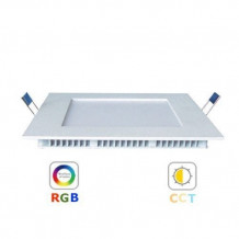 RGB-CCT LED panel , 12W , süllyesztett , négyzet , dimmelhető , színes , állítható fehér színárnyalat , Tuya kompatibilis