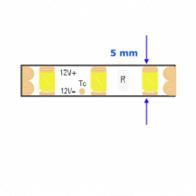 LED szalag , 2835 , 120 led/m , 9 Watt/m , természetes fehér , 800 lumen/m , keskeny , 5mm , 5 év garancia