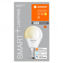 LED lámpa , égő , kis gömb , E14 , 4.9W , meleg fehér , dimmelhető , LEDVANCE Smart+ WIFI