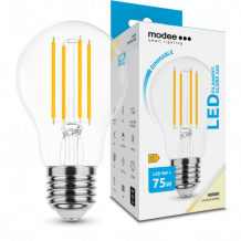 LED lámpa , égő , izzószálas hatás , filament  , E27 foglalat , A60 , 8 Watt , természetes fehér , dimmelhető , Modee