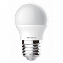 LED lámpa , égő , kisgömb , E27 foglalat , 4.7 Watt , 180° , meleg fehér , TOSHIBA , 5 év garancia