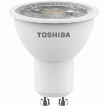 LED lámpa , égő , szpot ,  GU10 foglalat , 7 Watt , 36° , meleg fehér , dimmelhető , TOSHIBA , 5 év garancia