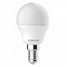 LED lámpa , égő , körte ,  E14 foglalat , 5 Watt , 180° , meleg fehér , dimmelhető , TOSHIBA , 5 év garancia