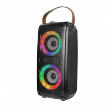 RGB Bluetooth hordozható hangszóró , party hangfal LED világítással , 2 x 10 watt , USB , tölthető , 34 x 15 cm