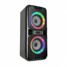 RGB Bluetooth hordozható hangszóró , party hangfal LED világítással , 2 x 10 watt , USB , tölthető , 41 x 18 cm