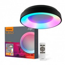 LED lámpatest , mennyezeti , 72W , RGB , CCT , dimmelhető , fekete , távirányítóval , VIDEX , EDGE