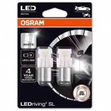 LED lámpa , égő , autó izzó , jelzőlámpa/irányjelző , 2 db-os csomag , P21/5W , 2.50/0.5 Watt , hideg fehér , Plug&Play , OSRAM LEDriving , HL Easy