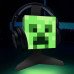 LED dekoráció , éjjeli lámpa , asztali lámpa , 3D hangulatvilágítás , fejhallgató ,  Creeper Head , 22 cm  , USB , Minecraft