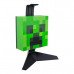 LED dekoráció , éjjeli lámpa , asztali lámpa , 3D hangulatvilágítás , fejhallgató ,  Creeper Head , 22 cm  , USB , Minecraft