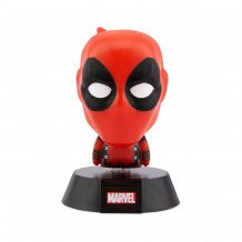 LED dekoráció , éjjeli lámpa , asztali lámpa , 3D hangulatvilágítás , Deadpool , 10 cm , 2db AAA , Marvel