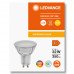 LEDVANCE , LED REFLECTOR PAR16 S , LED égő , GU10 , 4.1 W , 2700 K , Meleg fehér , Dimmelhető , IP20 , Átlátszó